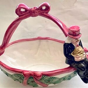 Fitz & Floyd Christmas Carol Scrooge Candy Tidbit Dish Hand Painted 1993 VTG